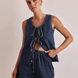 Valeria | Women's Denim Two Piece Set Shorts