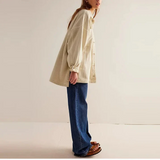 Jane | Women's Oversized Washed Denim Jacket with Side-Split Hem