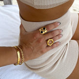 Costa | Women Rings with Ocean Design and Gold Plating