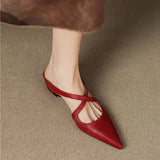 Delphine | Women's Mules with Leather Upper and Open-Toe