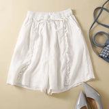 Brynn | Women's Shorts with Elastic Waist and Ruffle Seams