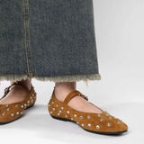 Evelyn | Women's Studded Mary Janes: Crystals &amp; Strap