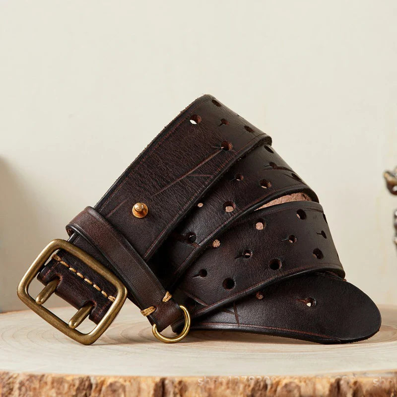 Fortezza | Men Belt with Cowhide Leather and Double Buckle