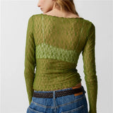 Lucille | Women Top With Sheer Lace Design