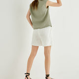 Sophie | Women Top With Linen Petal Sleeve Women Top With Linen Relaxed Fit
