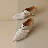 Ellen | Women Mid-Heels with Pointed Toe and Metallic-Accents