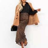 Harper | Women Skirt with Leopard-print and Midi-length
