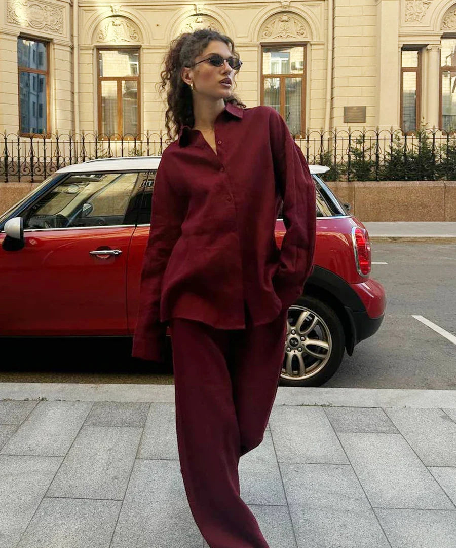 Ellis | Women's Cotton Two Piece Set Trousers