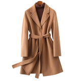 Sally | Women's 100% Wool Midi Coat with Belted Waist