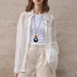 Sheer | Women Shirt With Ramie Linen Blend