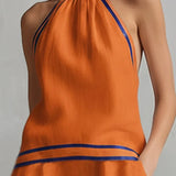 Sloane | Women's Halter Mini Dress with Colorblock Panels
