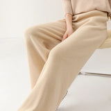 Viviana | Women's Merino Wool Wide Leg Pants with Elastic Waist