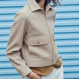 Nancy | Women's Cropped Zip-Front Jacket with Structured Fit