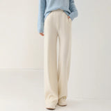 Viviana | Women's Merino Wool Wide Leg Pants with Elastic Waist