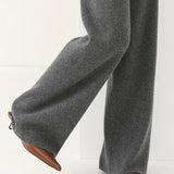 Viviana | Women's Merino Wool Wide Leg Pants with Elastic Waist