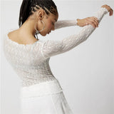 Lucille | Women Top With Sheer Lace Design