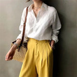 Noelle | Women Shirt With Linen Open Collar