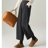 Daria | Women's Quilted Wide Leg Pants with High Waist