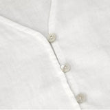 Maddie | Women Shirt With Linen Collarless V Neck
