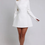 Elara | Women's Minimalist A-Line Midi Dress with Loose Fit Silhouette