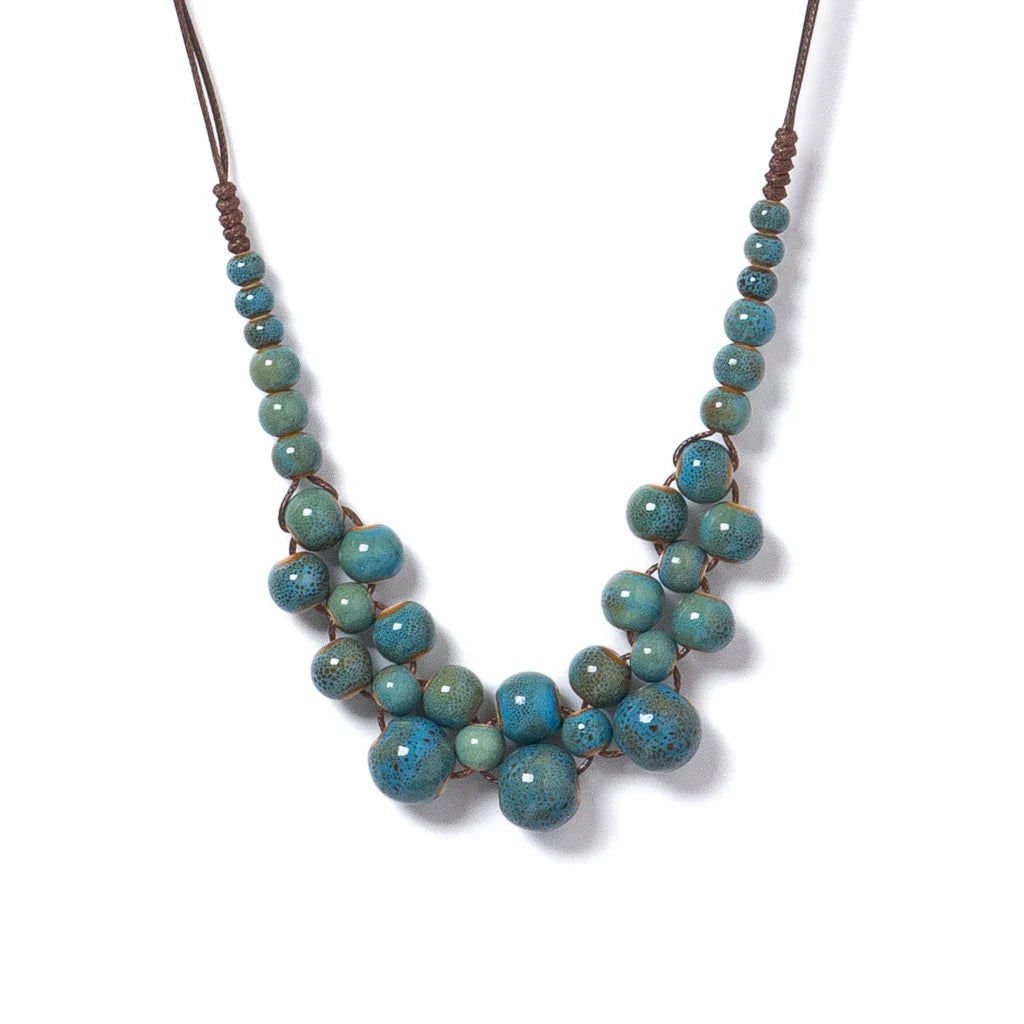 Mira | Women Necklace with Ceramic Beads and Adjustable Cord