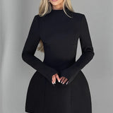 Elara | Women's Minimalist A-Line Midi Dress with Loose Fit Silhouette