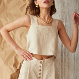 Ellison | Women Top With Linen Square Neck