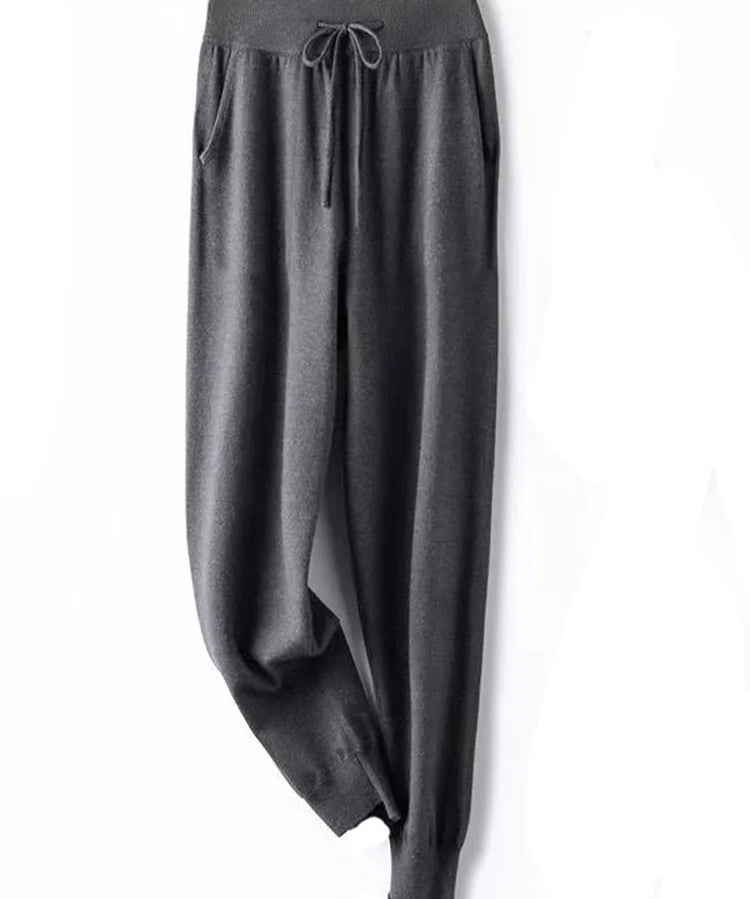 Giselle | Women's Wool Knit Pants with High Waist