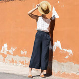 Sylvie | Women's Linen Pants with Elastic Waistband