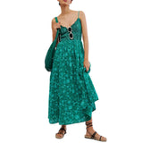 Marlowe | Women's Floral Maxi Dress with Ruched Bodice and Spaghetti Straps