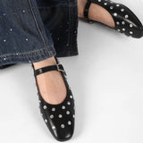 Evelyn | Women's Studded Mary Janes: Crystals &amp; Strap