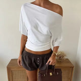 Mila | Women's One Shoulder Short Sleeve Top