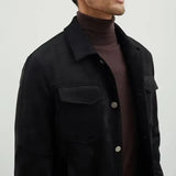 Vincent | Men Jacket with Structured Twill and Suede