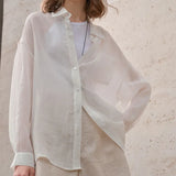 Sheer | Women Shirt With Ramie Linen Blend