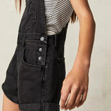 Sadie | Women's Denim Short Overalls Set