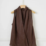 Valienne | Women Top With Linen Cross Neck