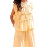 Elodie | Women Top With Ruched Bodice Peplum Hem