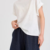Genevieve | Women Tee With Cotton Linen Oversized Fit