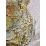 Liora | Women Necklace with Opal Pendant and Gold Steel