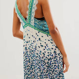 Sienna | Women's Floral Lace Trim Deep V Mini Dress