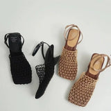 Monroe | Women's Heels with Square-Toe and Braided Mesh