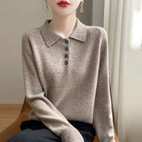 Harriet | Women Polo Sweater With Button Front Design