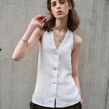Juniper | Women Top With Linen Halter Neck