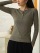 Francesca | Women Top With Ribbed Henley Design
