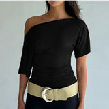 Mila | Women's One Shoulder Short Sleeve Top
