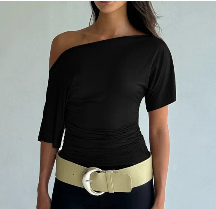 Mila | Women's One Shoulder Short Sleeve Top