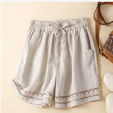 Lenora | Women's Shorts with Drawstring Waist and Lace Trim