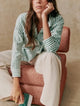 Caroline | Women Shirt With Cotton Linen Striped Pattern