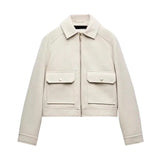 Nancy | Women's Cropped Zip-Front Jacket with Structured Fit