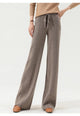Sandrine | Women's Merino Wool Wide Leg Trousers with High Waist